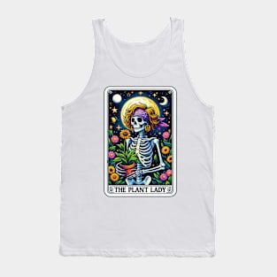 Funny Plant Lady Tarot Vintage Skeleton Floral Moon Garden Tank Top